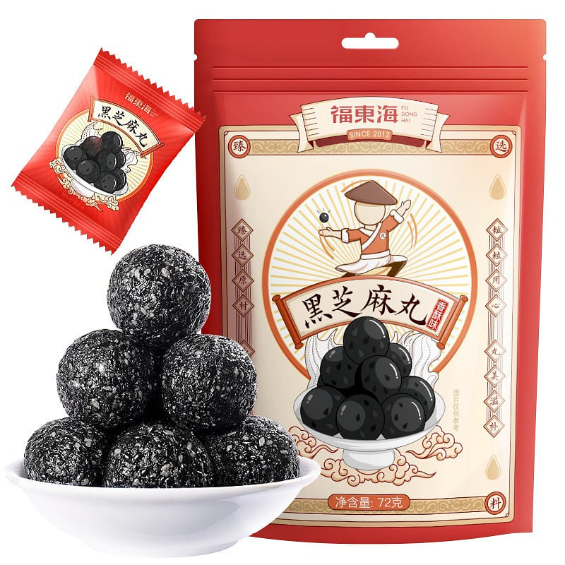 Fudonghai Black Sesame Pills: Hair Regrowth and Kidney Nourishment 72g/bag 72 g