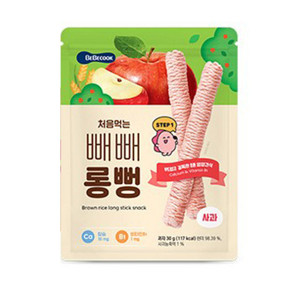 BeBecook Brown Rice Long Stick Snack (Step1) Apple 30 g