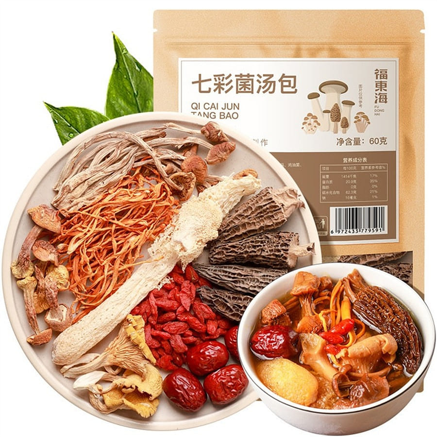 Colorful Mushroom Soup Buns with Real Ingredients and Nutritious Soup 60g/bag 60 กรัม