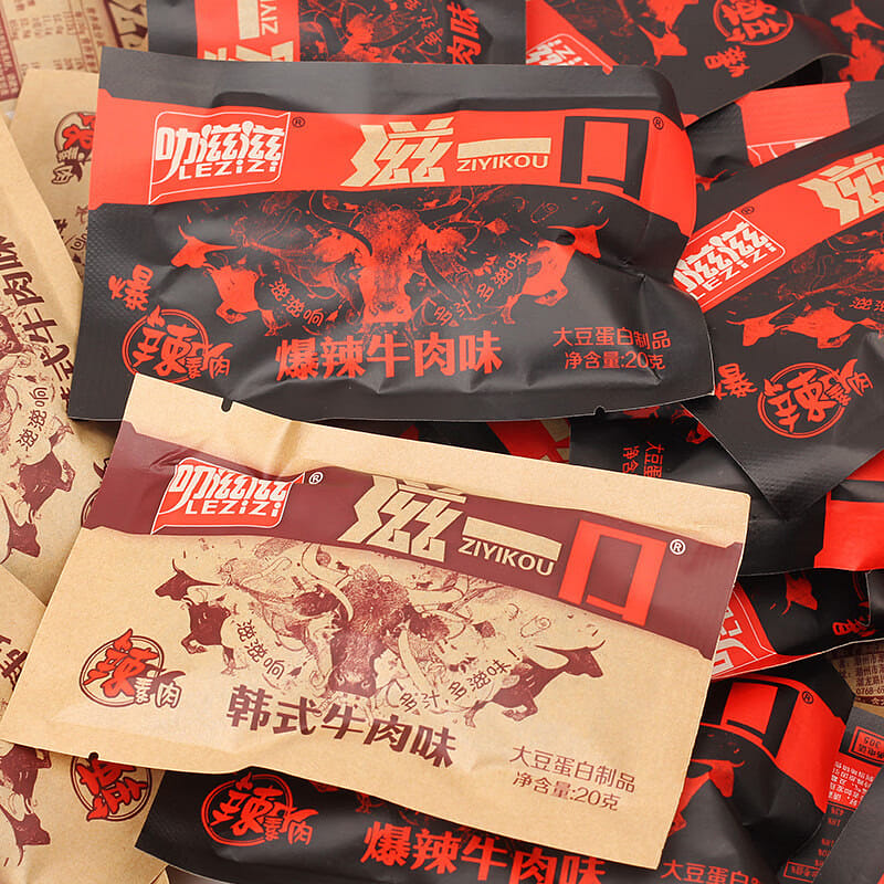 A bite of Korean-style vegetarian beef snacks, spicy vegetarian beef, and soybea 20 ส่วน