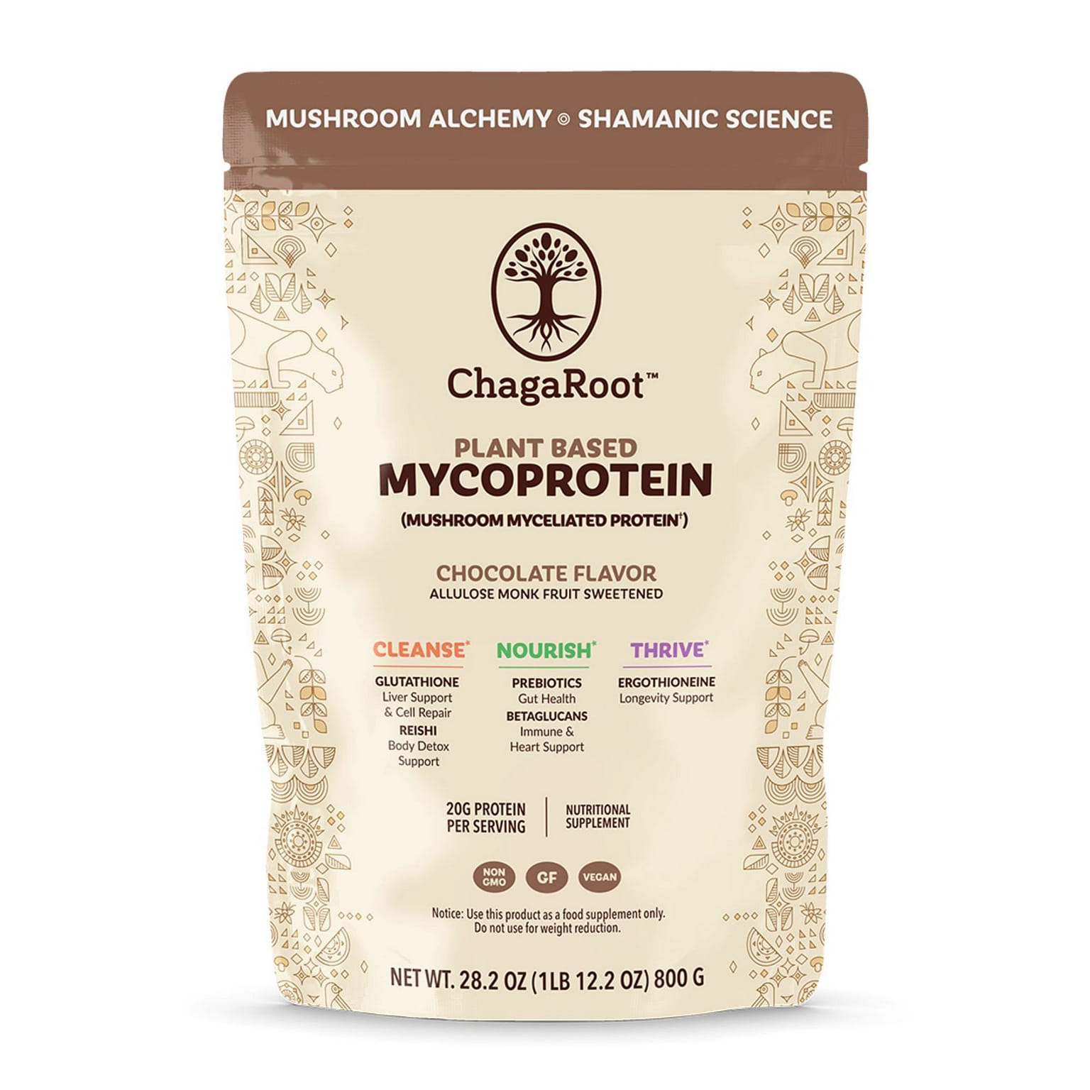 ChagaRoot Mushroom Protein Powder (Chocolate) 800 그램