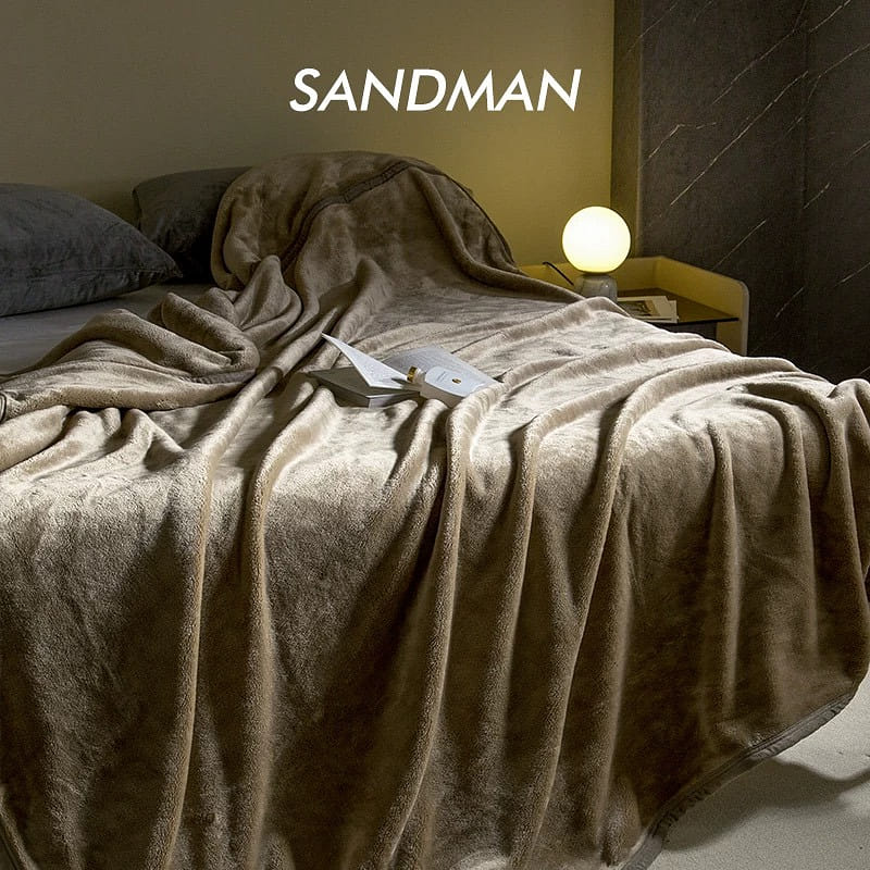 SANDMAN HOUSE 140*200cm coffee flannel blanket 1 カウント