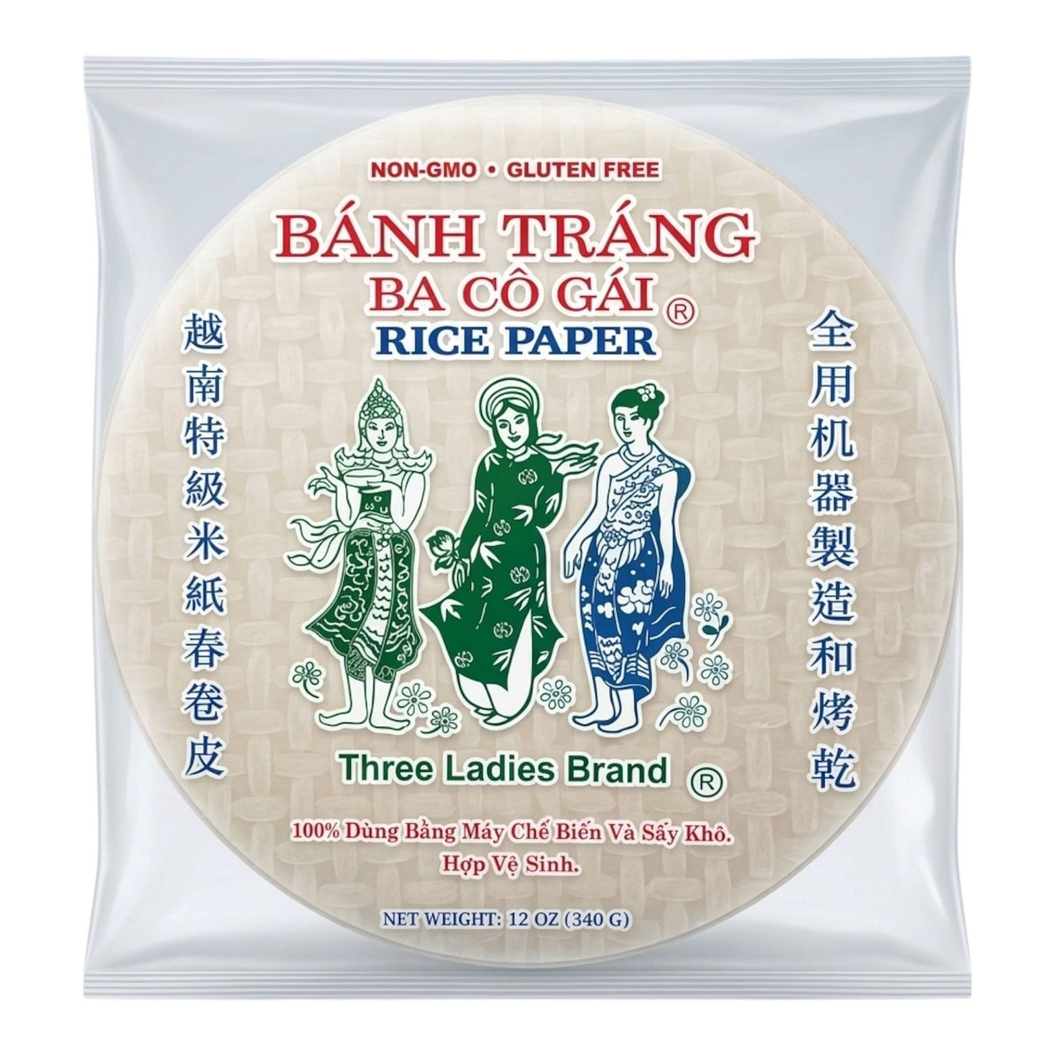 Three Ladies Vietnamese Rice Paper - 22 cm 12 oz