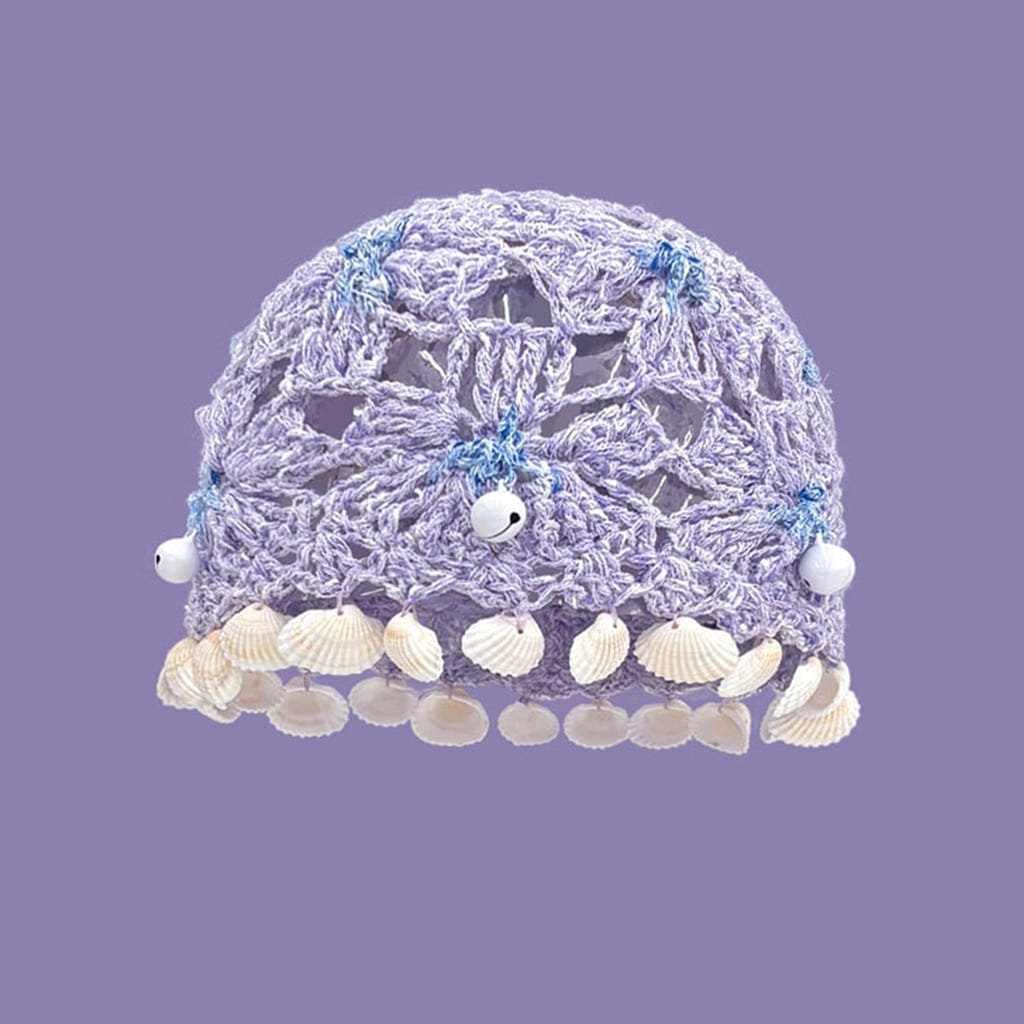 SECCHIC Holiday Hook Flower Baotou Hat Purple F 1 개