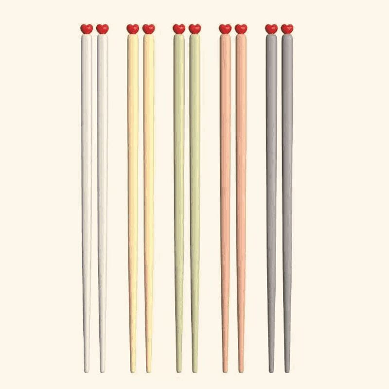 Sweetheart alloy chopsticks/24CM long/mixed/5 pair 1 phần
