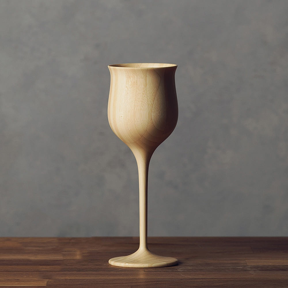 RIVERET Vessel Wine Glass <White>,dishwasher-safe bamboo cup made in Japan 1 ส่วน