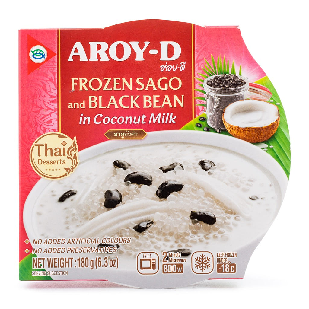Aroy-D Sago & Black Bean in Coconut Milk, Frozen 180 g