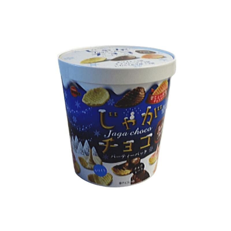 Three flavors of chocolate potato chips in atub 1 each