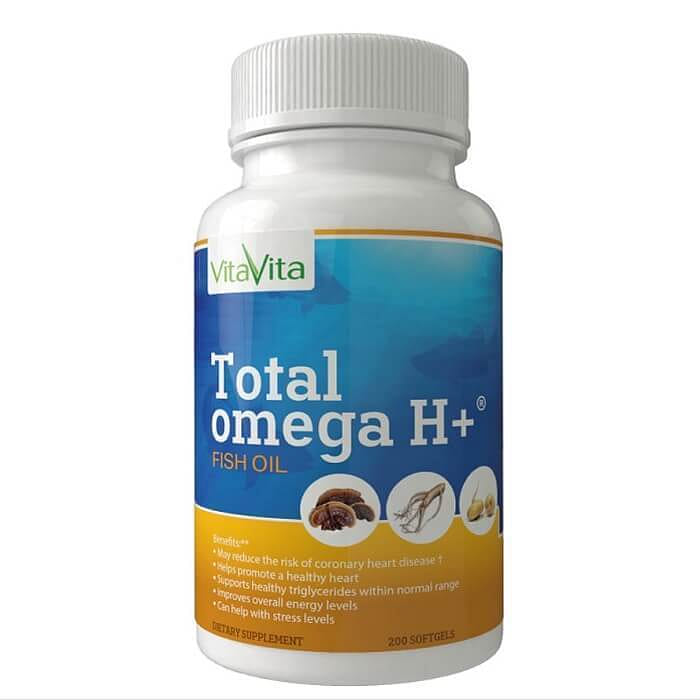 Total Omega H+, EPA/DHA with American Ginseng, Reishi Spore & Maca (200 Softgels) 1 개입