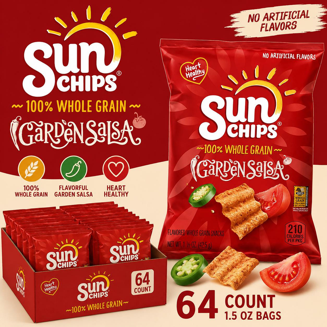 SunChips Garden Salsa Multigrain 1.5oz 64ct 1 each