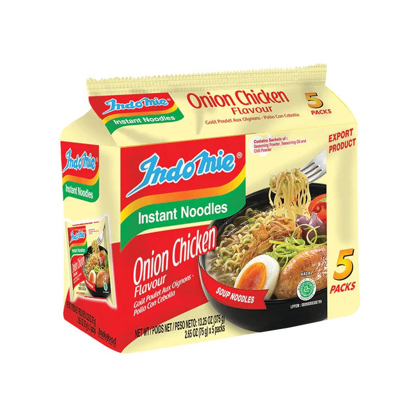 INDOMIE INSTANT NOODLES ONION CHICKEN FLAVOUR pack of 5 1 개