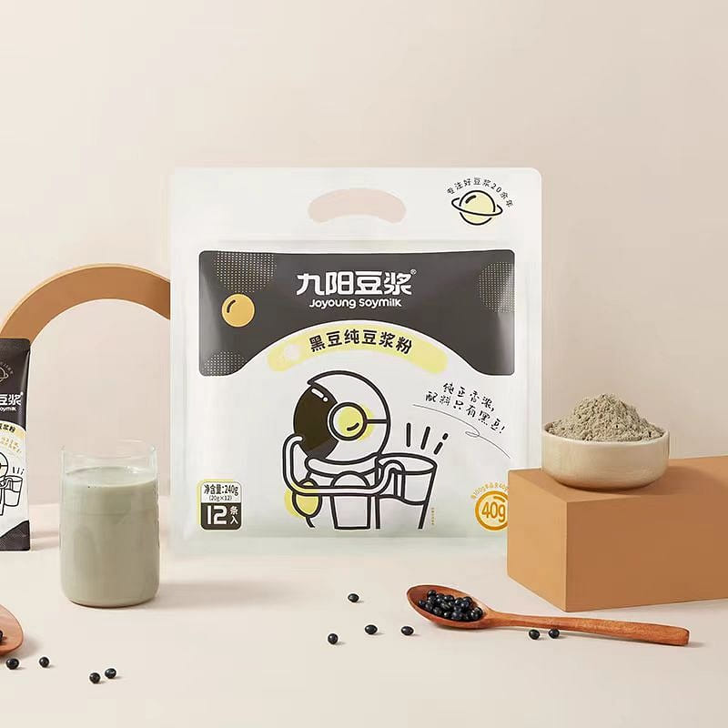 【九阳豆浆】黑豆纯豆浆粉 0糖添加 健康营养早餐饮 12条*1袋 240g*1袋 240 克