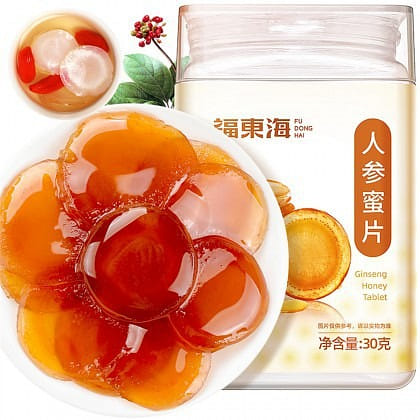 【 Fudonghai Product 】 Ginseng honey tablet Jilin specialty 30g/ can 30 กรัม