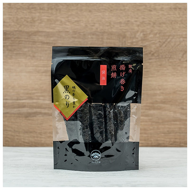 GINZAMATUSAKI SENBEI Tokyo Soy Sauce Fried Seaweed Roll Senbei 8 pcs 1 개