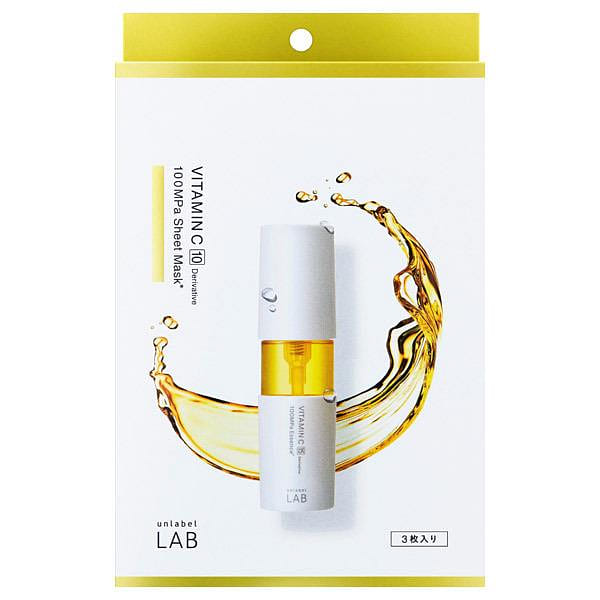 [Japan Direct Mail] unlabel VITAMIN C 100MPa Sheet Mask, 3 sheets 1 개