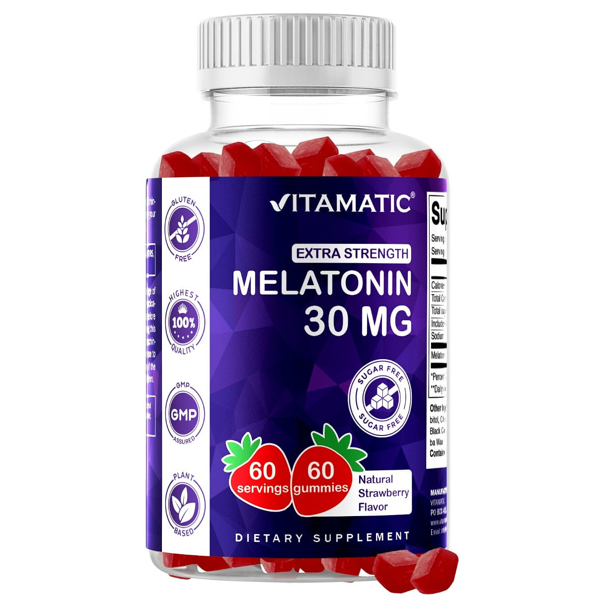 Sugar Free Melatonin 30mg - 60 Gummies 1 개