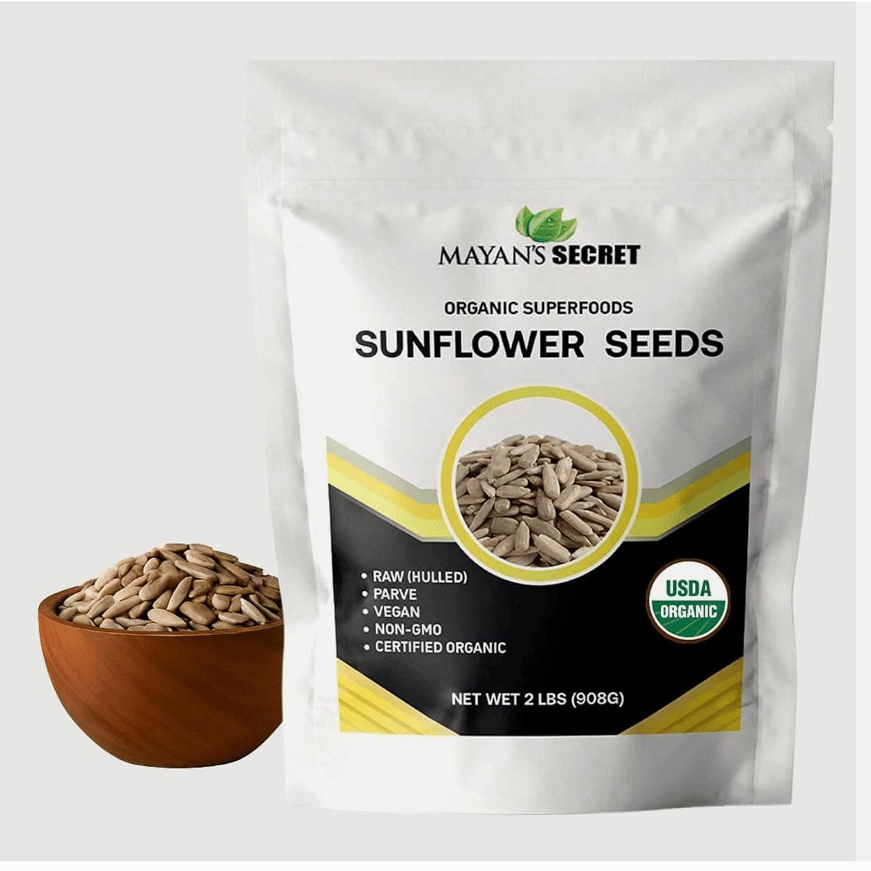 Organic Sunflower Seeds Raw Hulled 2lb 2 lb