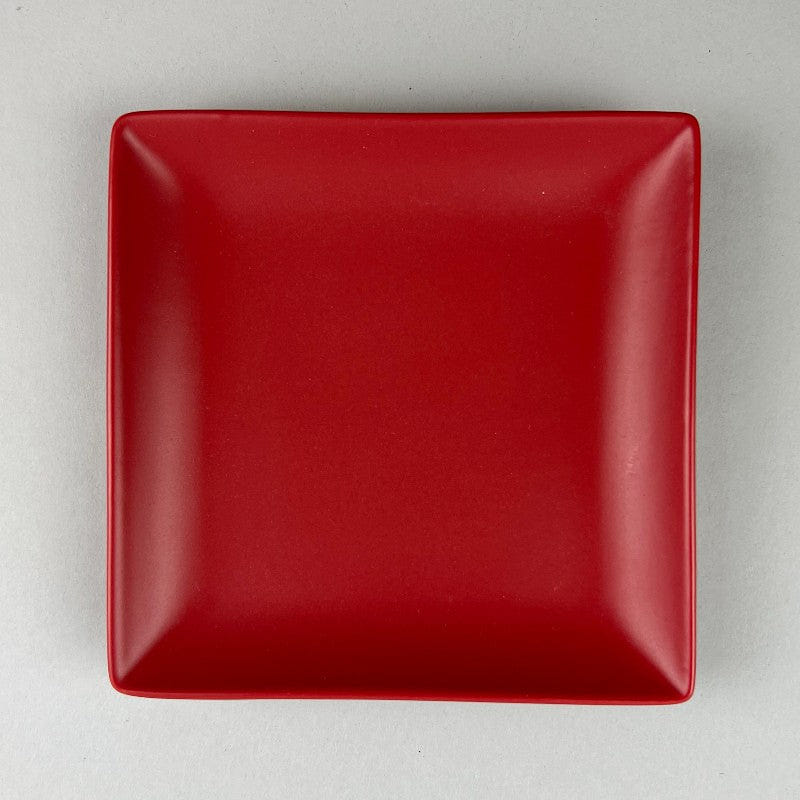 Bowery Matte Bold Square Appetizer Plate 5.7", Red 1 개