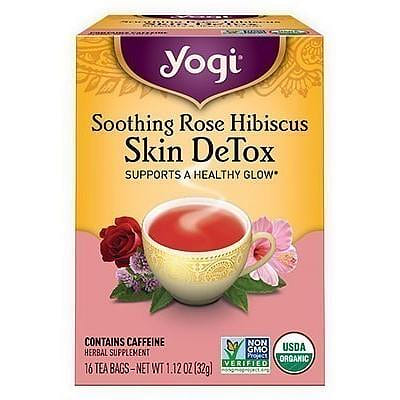 Yogi Soothing Rose Hibiscus Skin DeTox Tea, 16 tea bags 16 count
