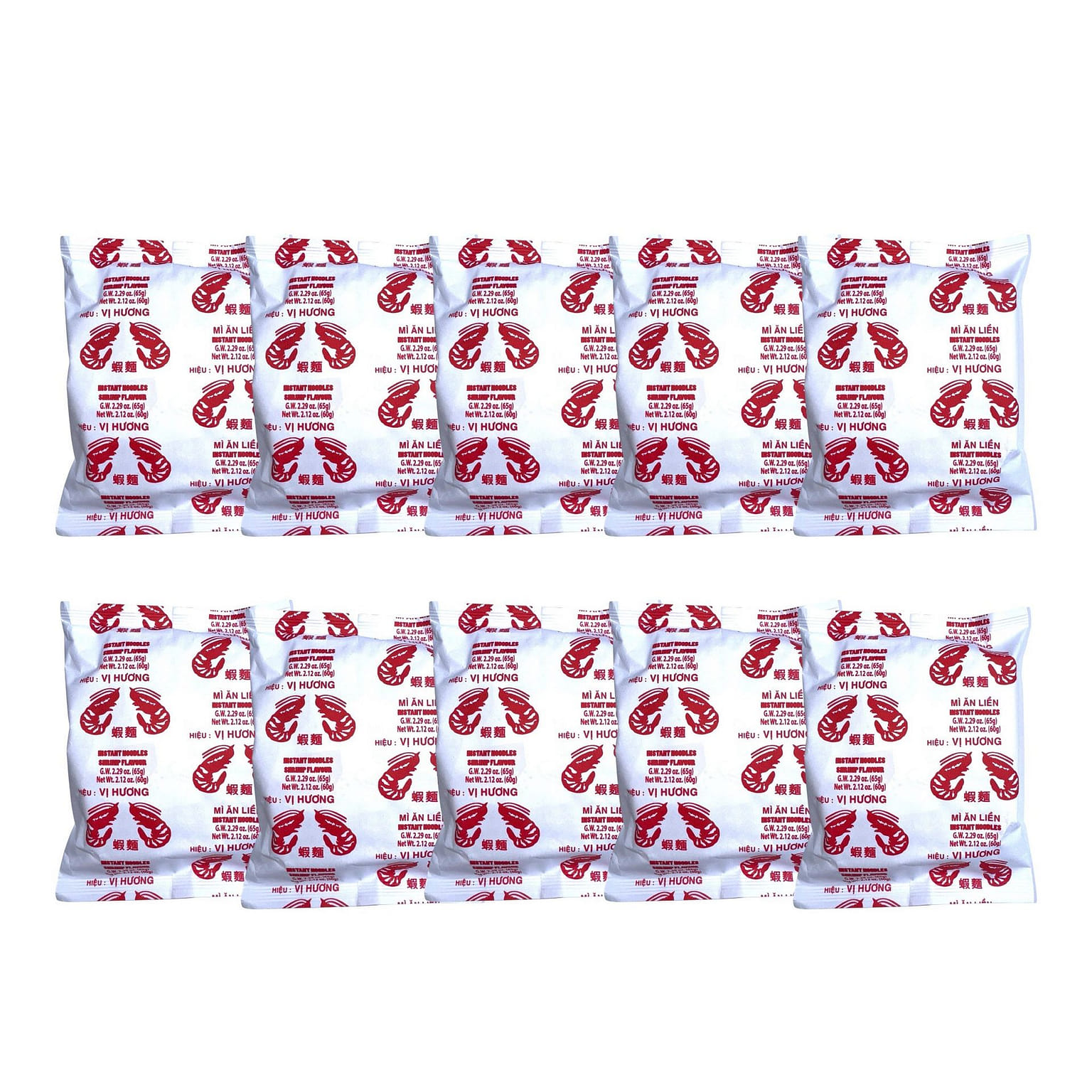 Vi Huong Shrimp Flavor Viet Instant Noodle Combo 60 g*10 pack