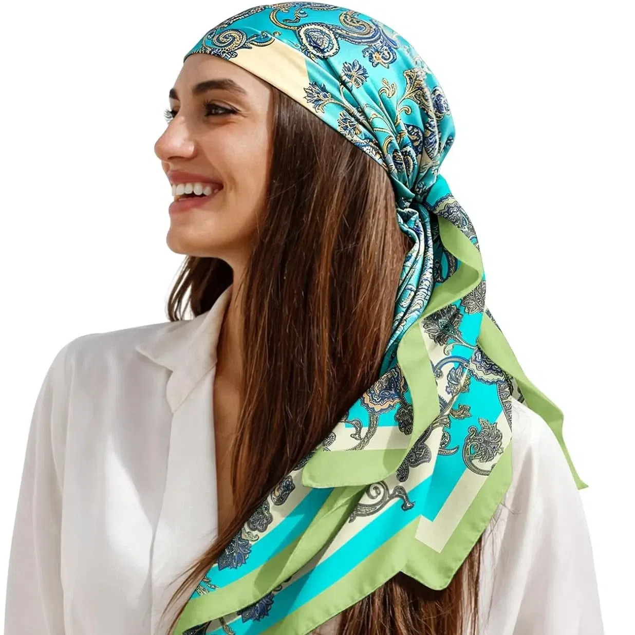 Head Scarf for Women, Satin Hair Scarf Like Silk B 1 box