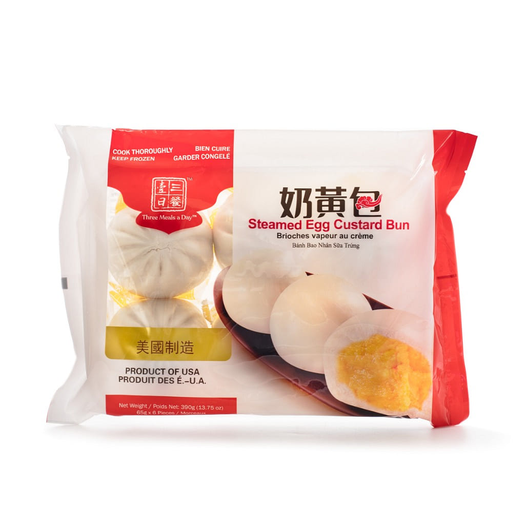 Three Meals a Day Custard Bun, Frozen 390 g
