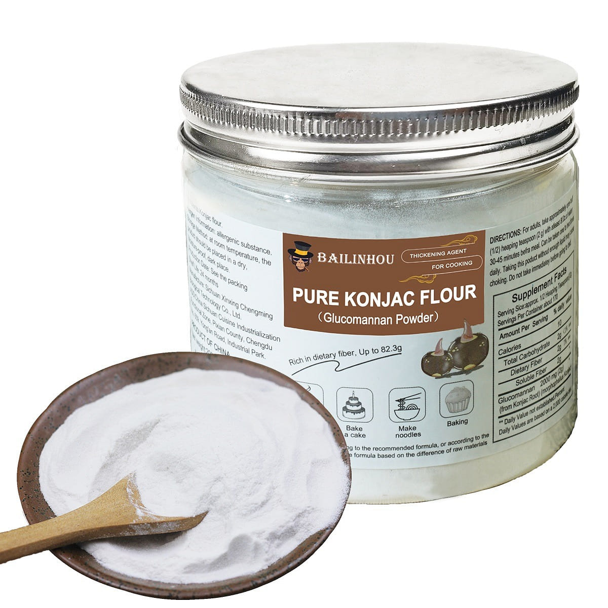 Pure konjac Gum konjac flour for cooking&baking [Glucomannan Powder] 7.05oz/200g 7.05 oz