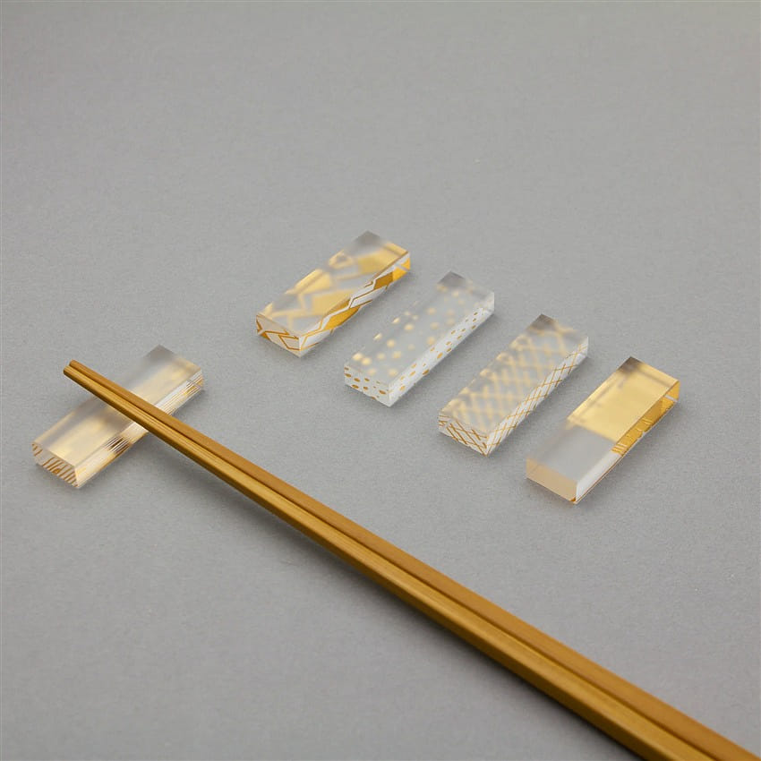 TOUMEI Gold Leaf Design Chopsticks Holder 5pcs 5 개