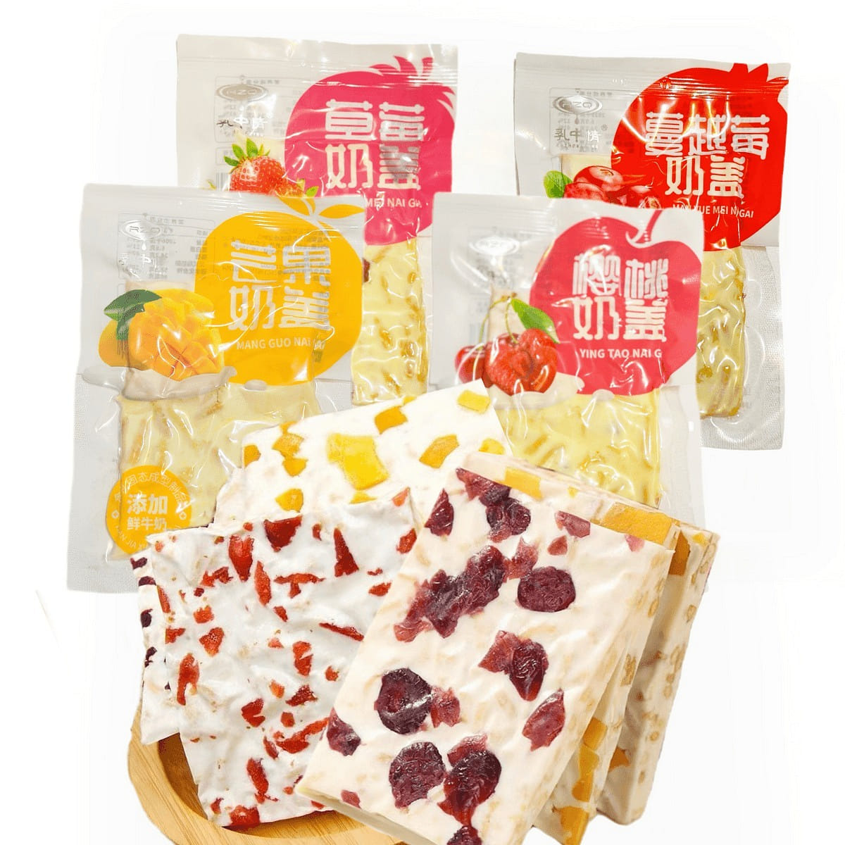 Four flavors of fruit pieces, large milk cake 250 그램