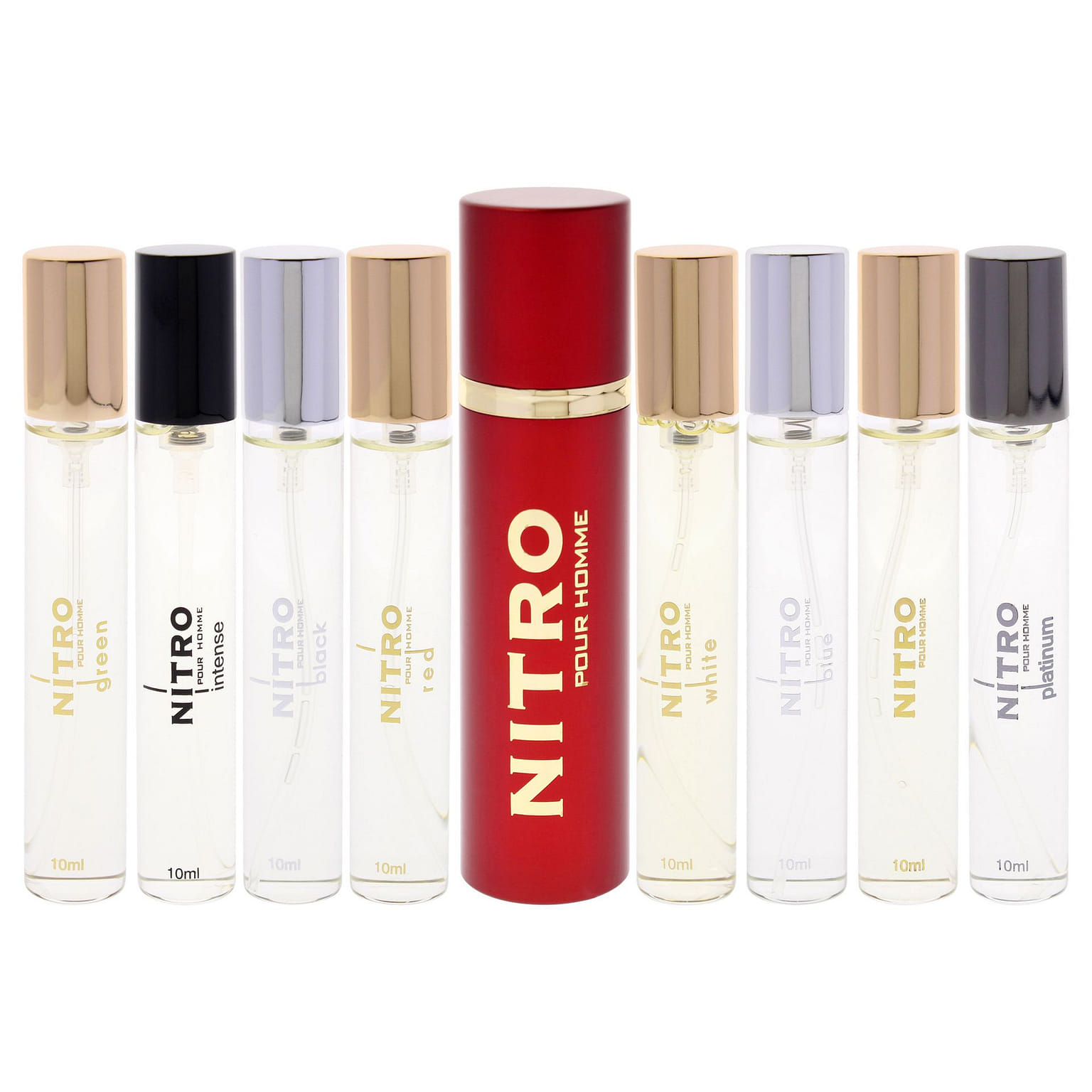 듀몽 니트로 컬렉션 남성용 9종 미니 기프트 세트 (블랙 EDP 스프레이, 그린 EDP 스프레이, 인텐스 EDP 스프레이, 플래티넘 EDP 9 count