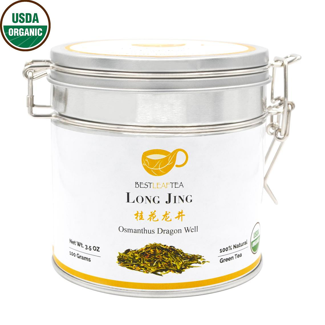 BESTLEAFTEA Organic Osmathus Longjing Green Tea 100g/3.5Oz 3.5 ออนซ์