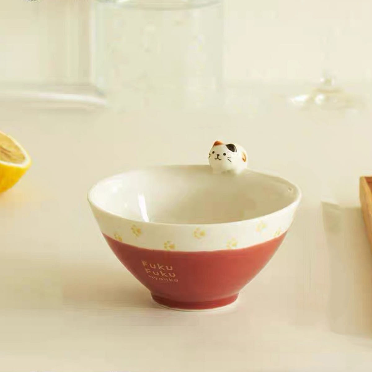 5" Original Lovely Animal Bowls Mugs for Cereal Yogurt Bowl-Red 1 ส่วน