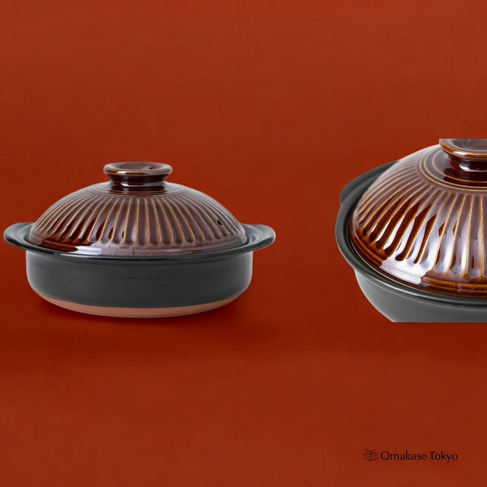 Ginpo Kikka Banko Donabe Japanese Clay Pot Brown 64.2 온스