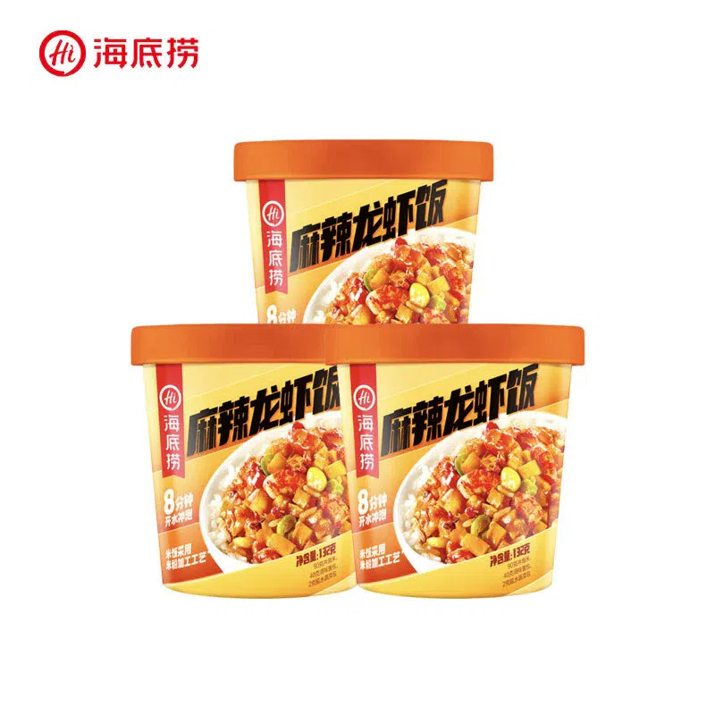 Haidilao spicy lobster rice 132g*3 barrels 396 กรัม