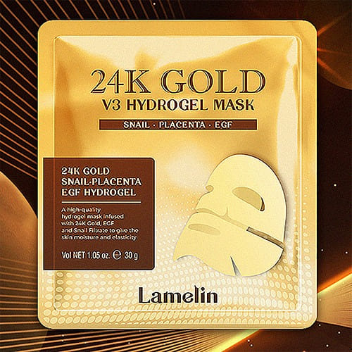 韓国Lamelin 24K GOLD V3 HYDROGEL MASK 30g LAMELIN 24K Gold V3 Hydrogel Mask 30g : Zezeya