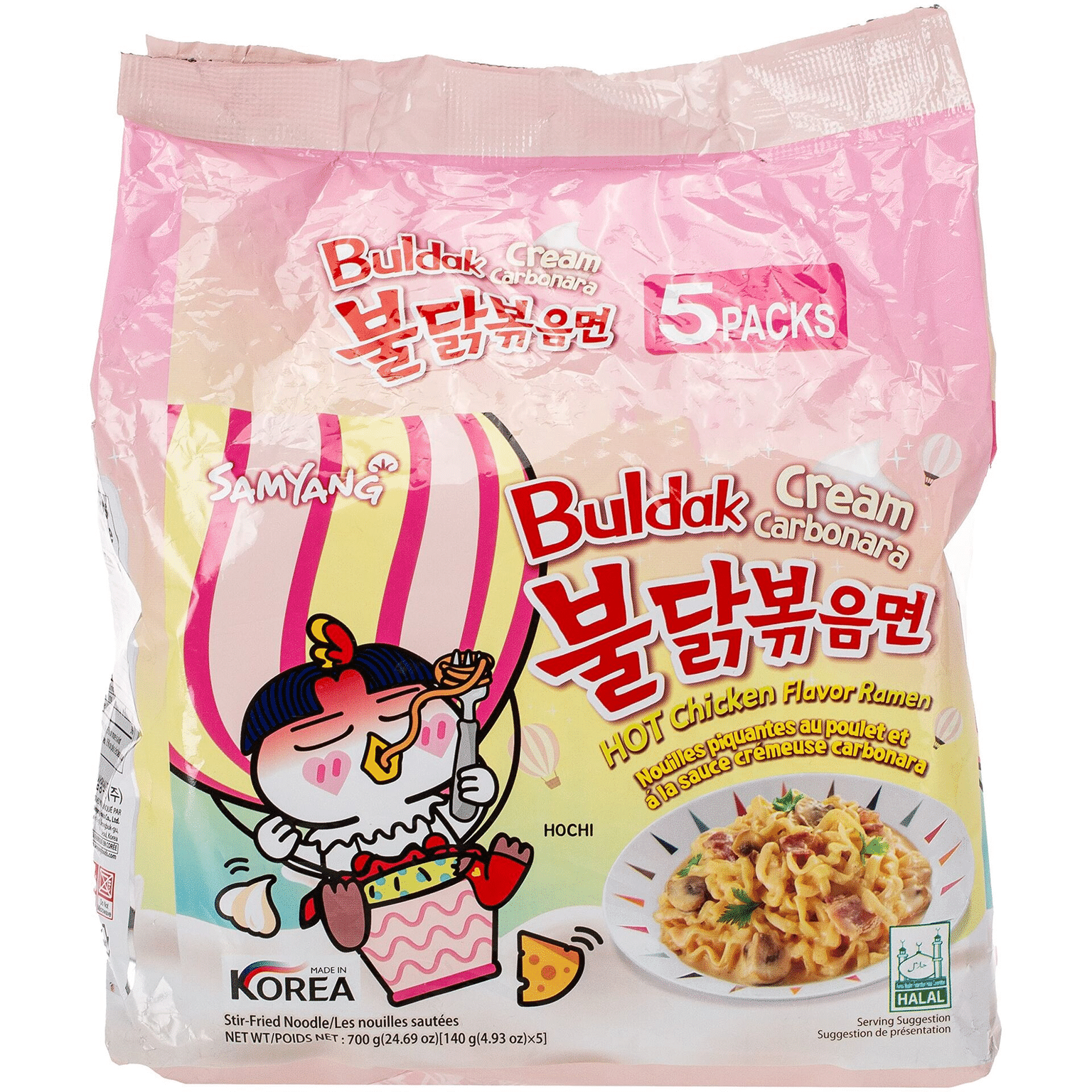 SAMYANG 크림까르보나라 불닭 비빔면 5팩 1 개