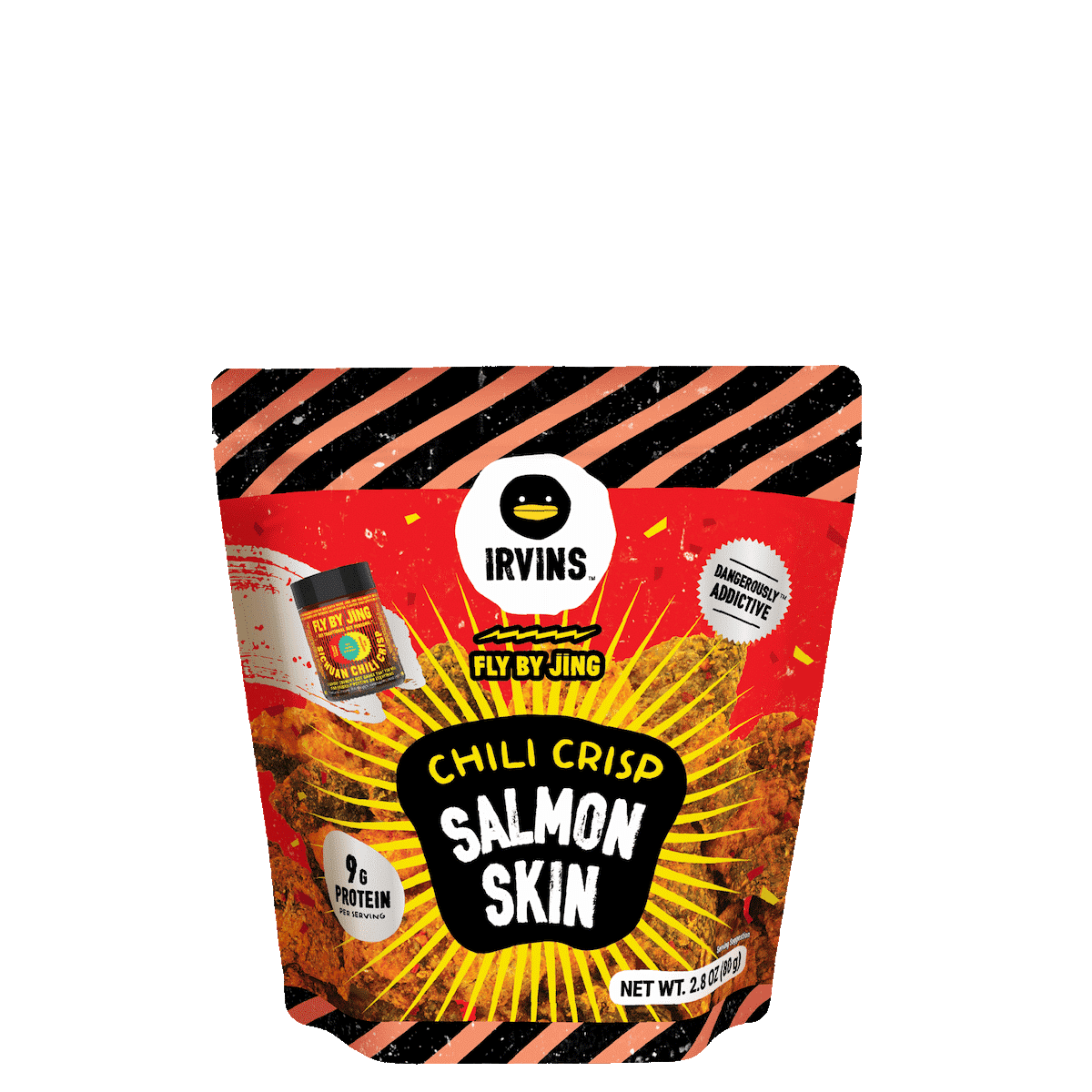 IRVINS x Fly By Jing Chili Salmon Skin Chips 80g 1 count