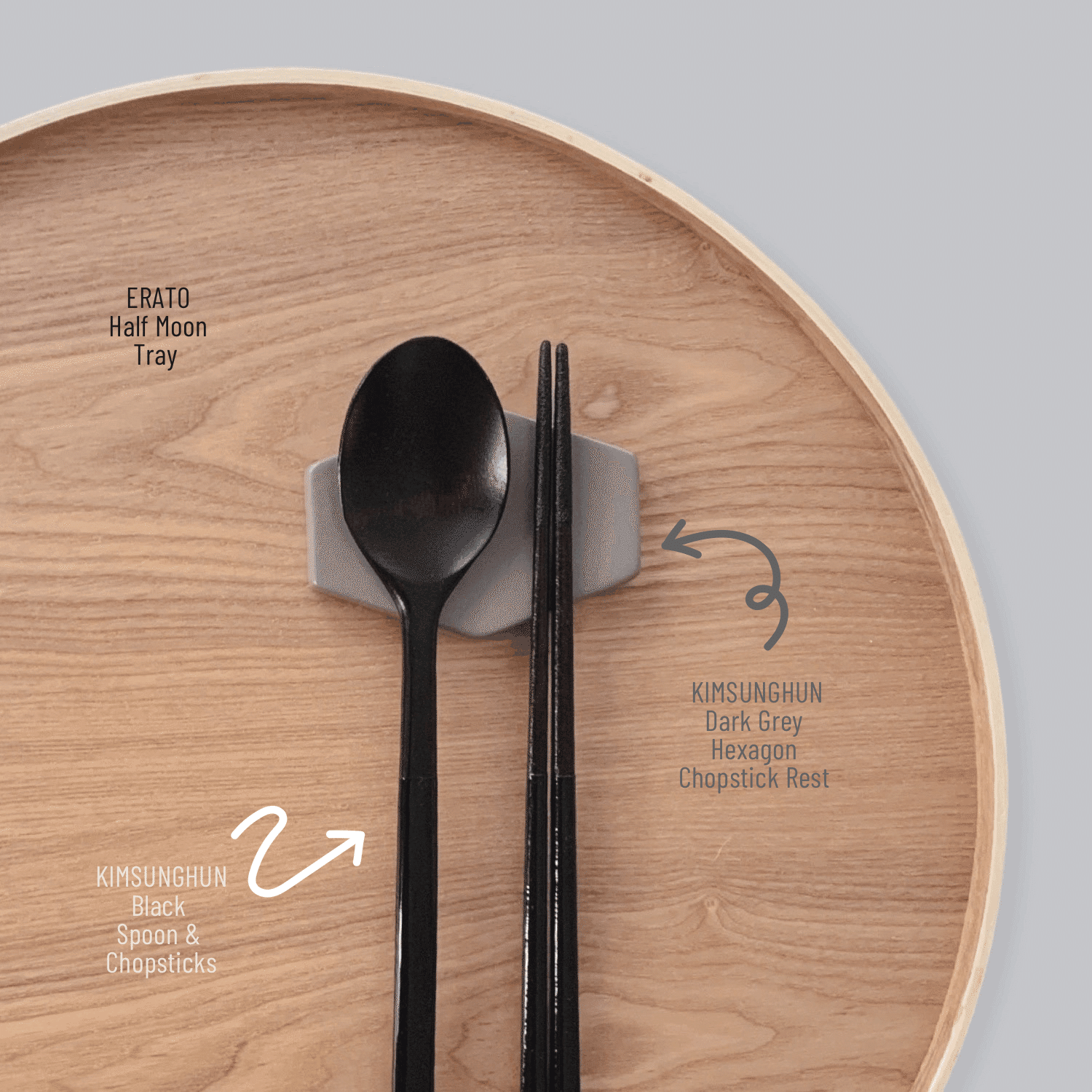 Kimsunghun Ceramics Spoon/Chopsticks - Black 1 case