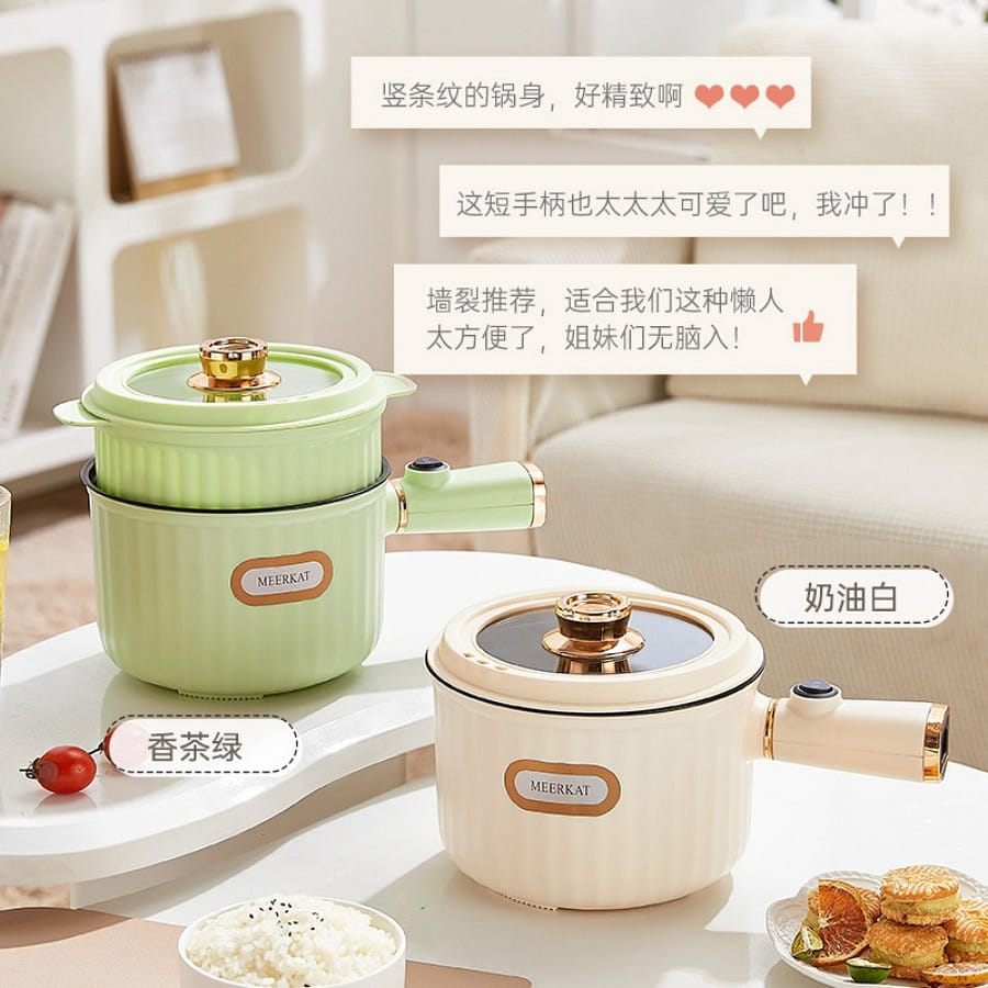 Nồi điện nấu lẩu ký túc xá văn phòng nồi nấu mì ramen một người có xửng hấp 1 bunch