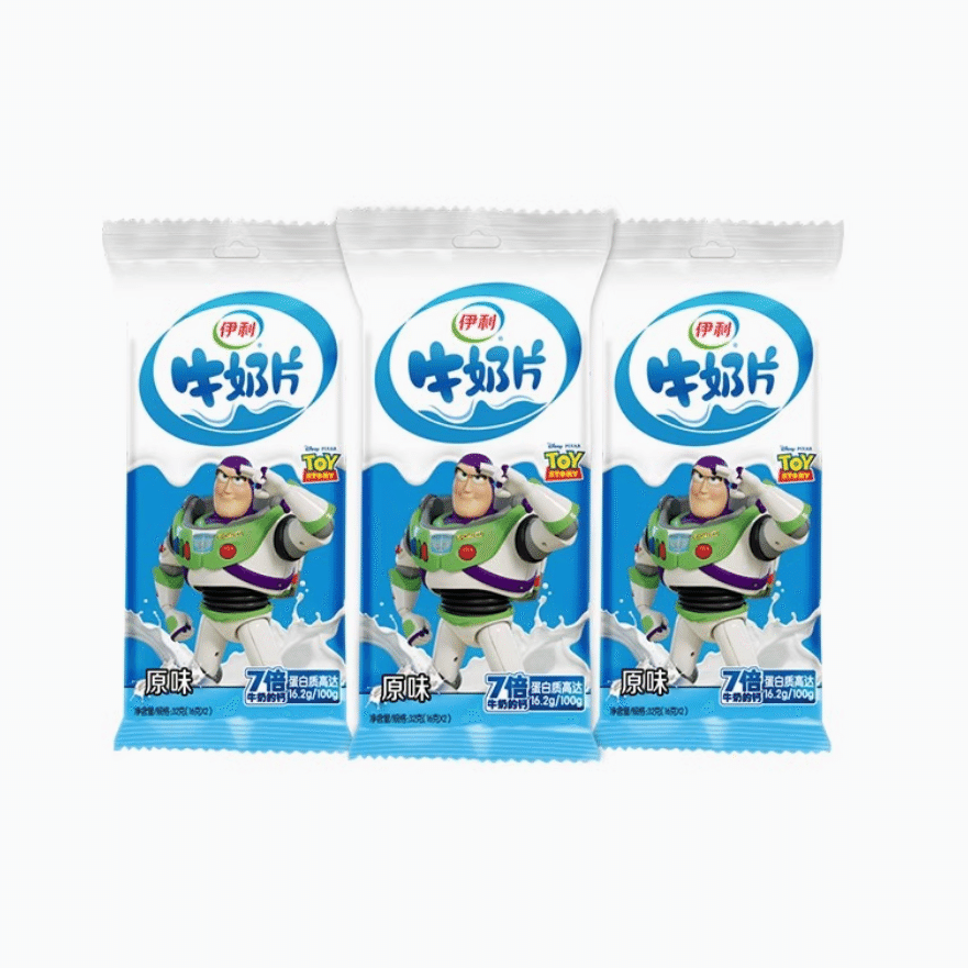 Yili milk tablets milk flavor 32g*3 bags (24 tablets) 32 กรัม