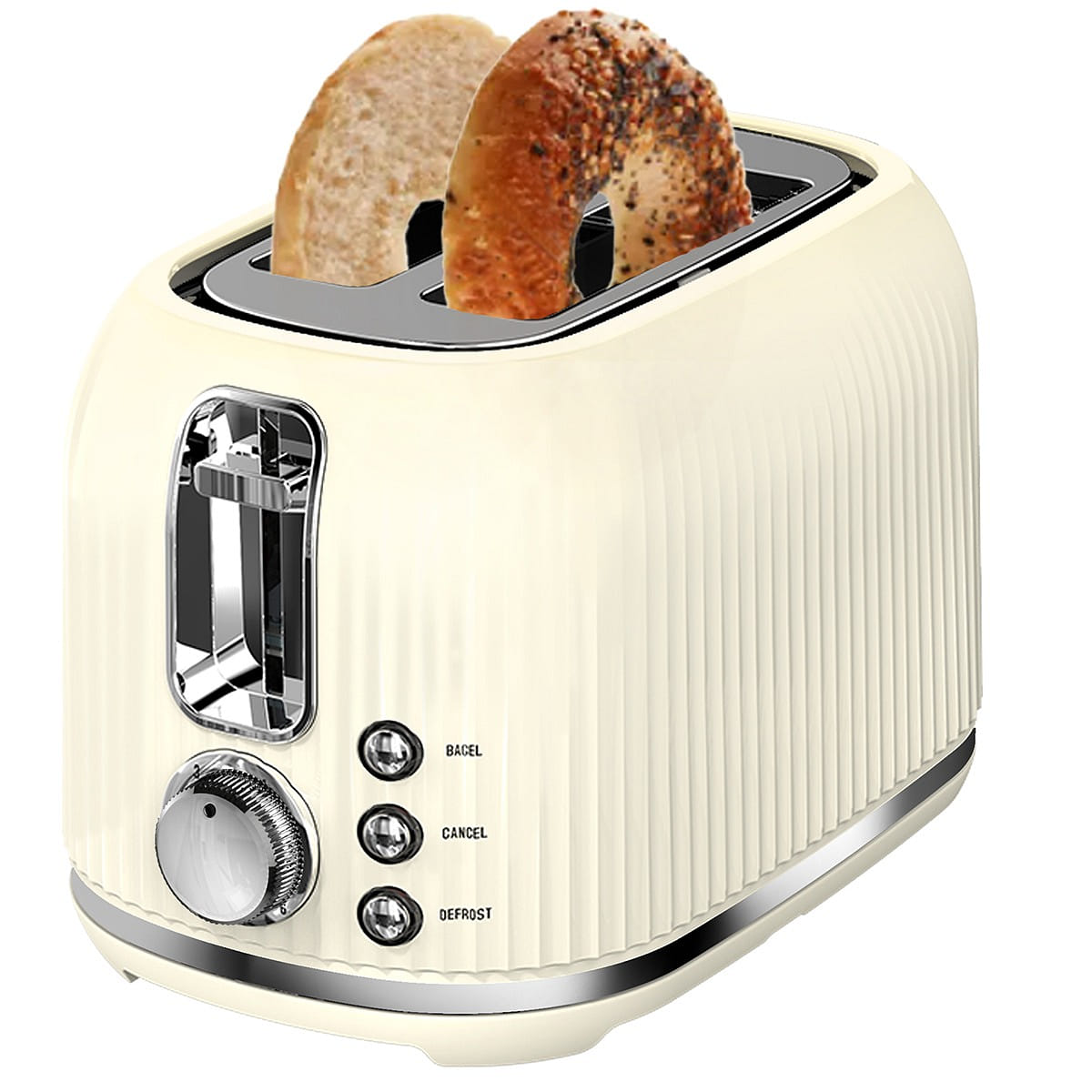 2 Slice Toaster, 6 Toast Setting, Cream 1 count