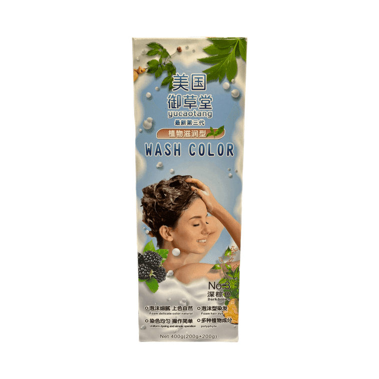 Yucaotang Wash Color shampoo 2 in 1. Dark Brown #3 Washing and Coloring at same time. no more waiting time 400g 1 케이스