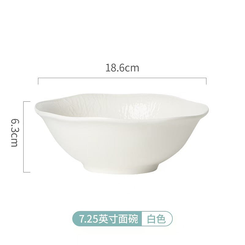 Songfa Ceramic Bowl Tableware 6.25-inch Bowl,White 1 병