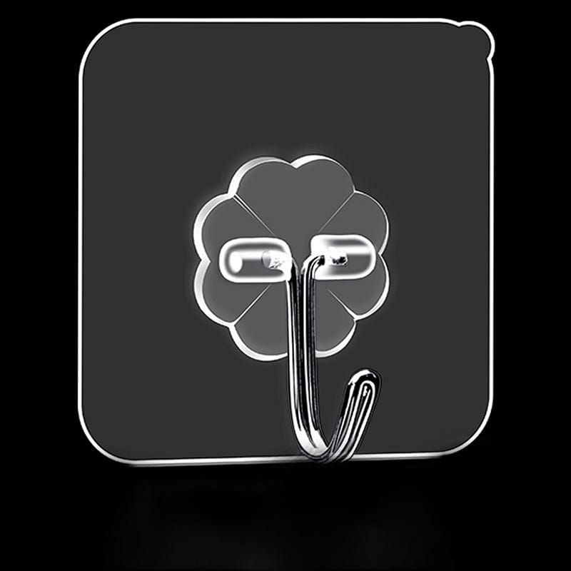 Wall Hooks 13lb(Max) Transparent Reusable Seamless Hooks,Waterproof 10 개