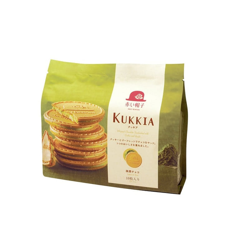 French crepe filled cookies, matcha flavor, 10 pieces 1 อัน