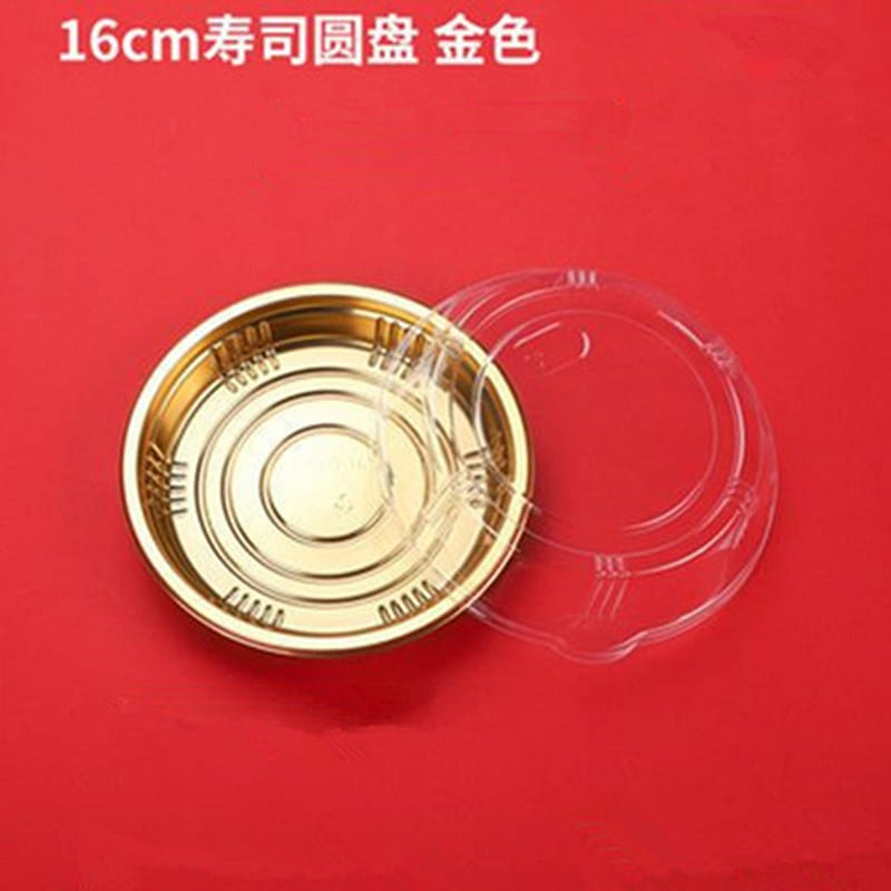 Disposable gold round sushi packaging box 50 each