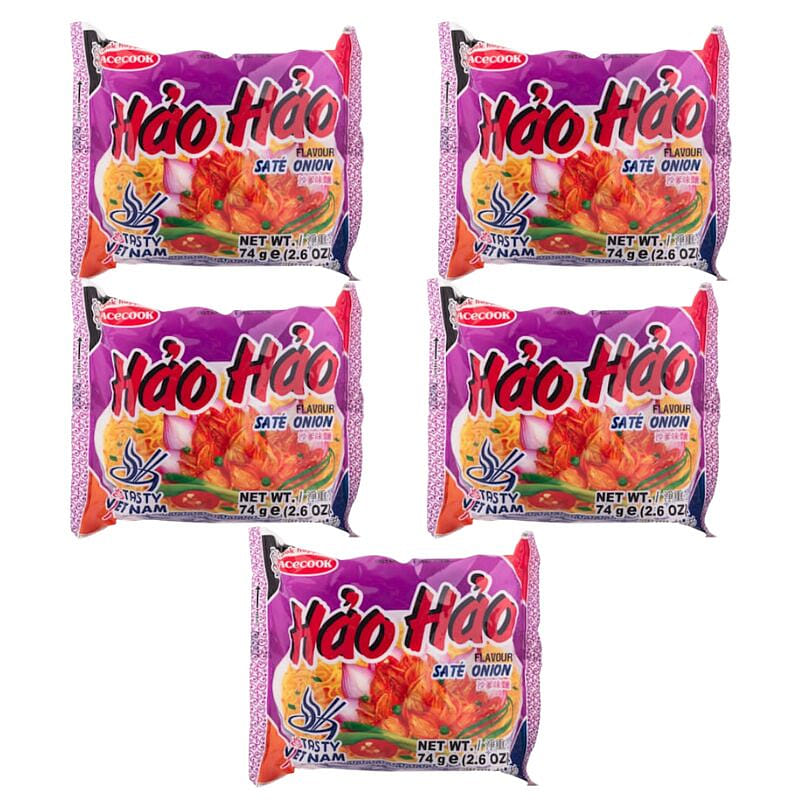 [ACECOOK] Hao Hao Sate Onion Noodle - pack of 5 2.6 oz