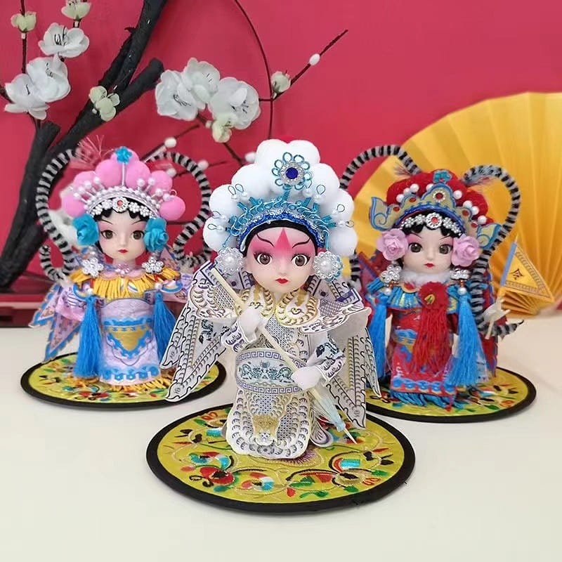 手工京劇人物-絲綢布娃娃，適合家居裝飾和禮品-02 150 克