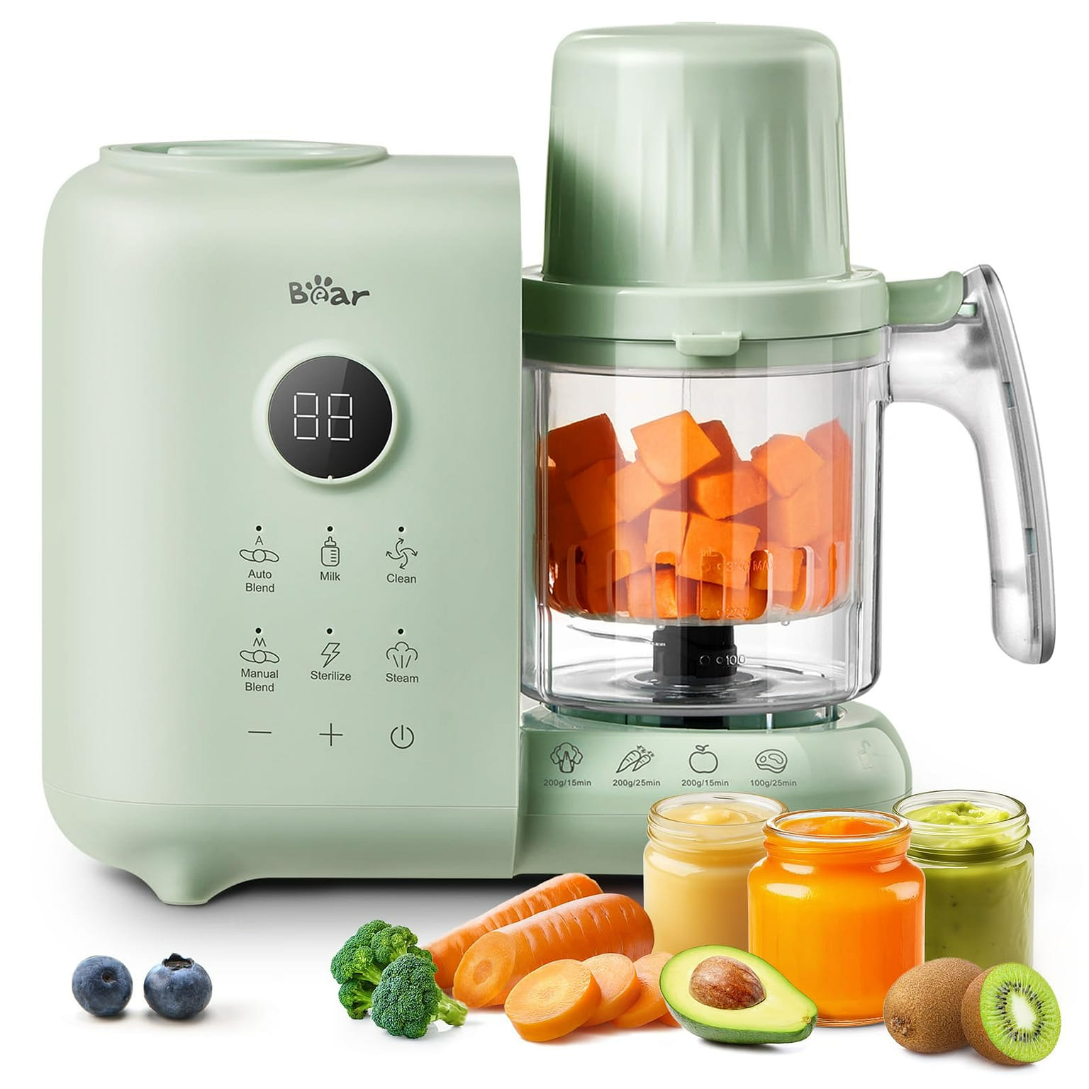 Bear Baby Food Maker with Two Layer Steam Baskets 1 each