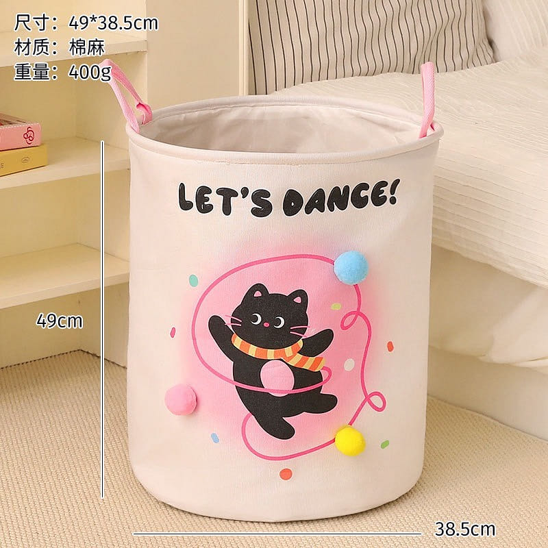 접이식빨래바구니 귀여운・기숙사의류정리 1 개